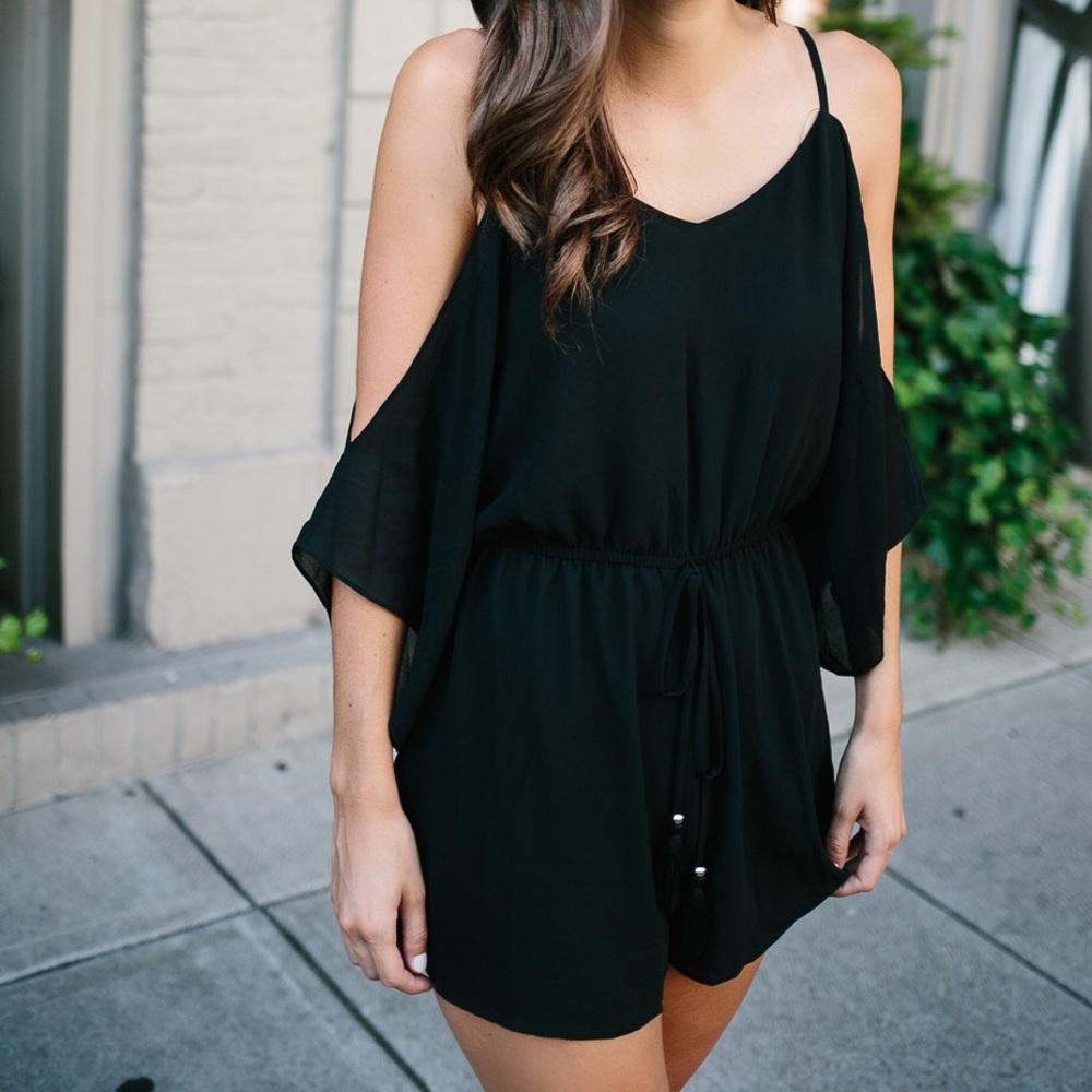 Fab’rik Black Cold Shoulder Romper